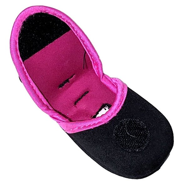 Flip Phone Cell Carrying Case with Carabiner Hook & Loop Closure Black Pink Mesh - Picture 3 of 3